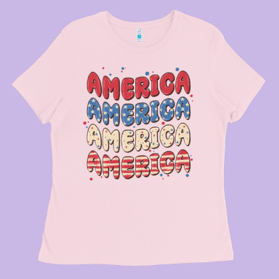 America Ladies Tee Designed By Maliassmallbusiness
