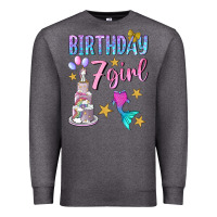 Charcoal Heather birthday girl 7 Premium Sweatshirt - BundleAndBundleShop
