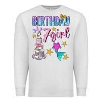 Oatmeal Heather birthday girl 7 Premium Sweatshirt - BundleAndBundleShop
