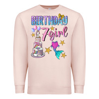 Pale Pink birthday girl 7 Premium Sweatshirt - BundleAndBundleShop