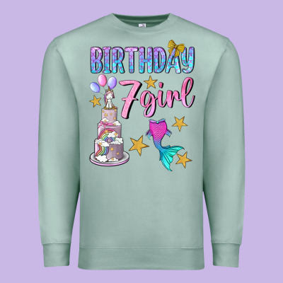 Birthday Girl 7 Premium Sweatshirt Designed By Bundleandbundleshop