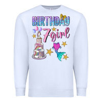 White birthday girl 7 Premium Sweatshirt - BundleAndBundleShop