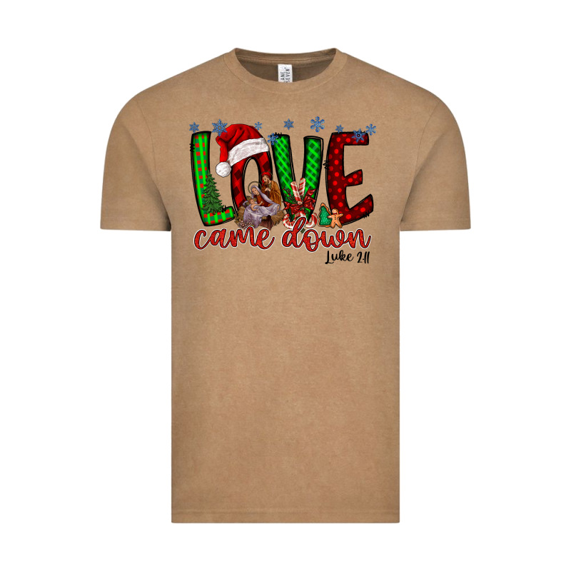 Love Came Dow Christmas Vintage Tee by RacoonDesign | Teevron