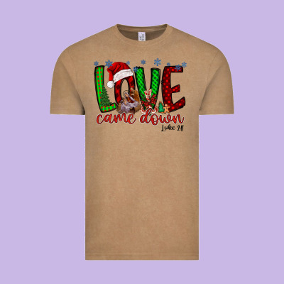 Love Came Dow Christmas Vintage Tee Designed By Racoondesign