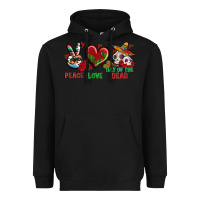Black Peace Love Day Of The Dead Heavyweight Hoodie - BundleAndBundleShop