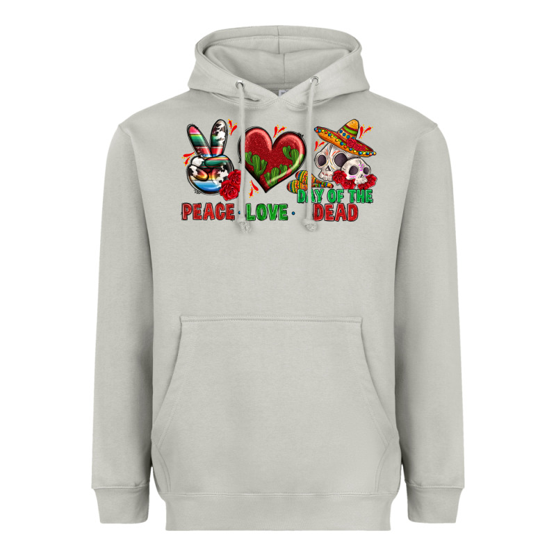 Peace Love Day Of The Dead Heavyweight Hoodie by BundleAndBundleShop | Teevron