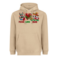 Mushroom Peace Love Day Of The Dead Heavyweight Hoodie - BundleAndBundleShop