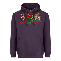 Plum Peace Love Day Of The Dead Heavyweight Hoodie - BundleAndBundleShop