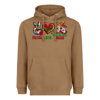Toasted Coconut Peace Love Day Of The Dead Heavyweight Hoodie - BundleAndBundleShop
