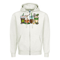 Oatmeal Heather lawyer coffee cups Zipper Hoodie - OliviaCreatesArt