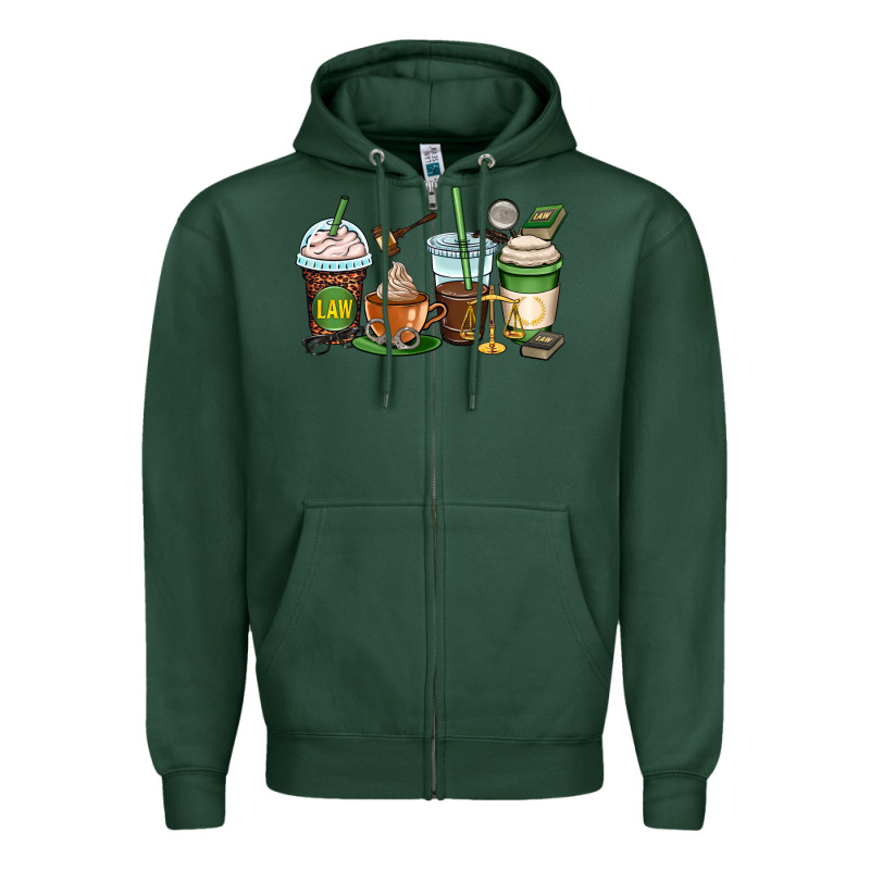 Lawyer Coffee Cups Zipper Hoodie by OliviaCreatesArt | Teevron