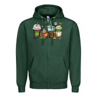 Sports Green lawyer coffee cups Zipper Hoodie - OliviaCreatesArt