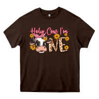 Chocolate Brown holy cow i'm one Heavy Core Tee - MaliasSmallBusiness