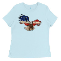 Baby Blue 4th july eagle Ladies Tee - MaliasSmallBusiness