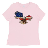 Bubblegum Pink 4th july eagle Ladies Tee - MaliasSmallBusiness