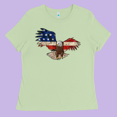 4th July Eagle Ladies Tee Designed By Maliassmallbusiness