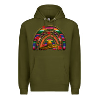 Army Green Mexico rainbow Premium Hoodie - FaDigitalArtStudio