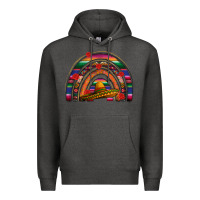 Charcoal Heather Mexico rainbow Premium Hoodie - FaDigitalArtStudio