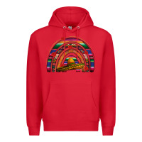 Red Mexico rainbow Premium Hoodie - FaDigitalArtStudio