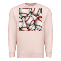 Pale Pink baseball seamless pattern Premium Sweatshirt - BundleAndBundleShop