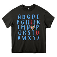 Asphalt alphabet autism awareness Heavy Core Tee - MaliasSmallBusiness