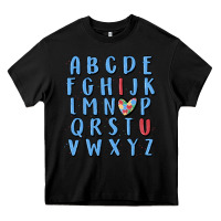 Black alphabet autism awareness Heavy Core Tee - MaliasSmallBusiness