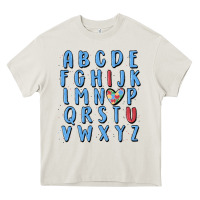 Cream alphabet autism awareness Heavy Core Tee - MaliasSmallBusiness