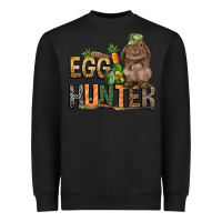 Black Egg hunter with rabbit Easter Day Heavyweight Sweatshirt - HowdyJamesFarm