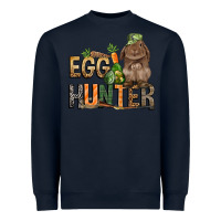 Navy Egg hunter with rabbit Easter Day Heavyweight Sweatshirt - HowdyJamesFarm