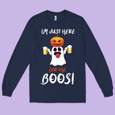 I'm Just Here For The Boos Long Sleeve Tee Designed By Bettercallsaul