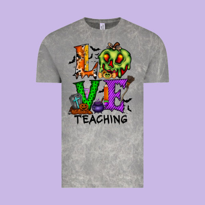 Love Taching Halloween Vintage Tee Designed By Racoondesign