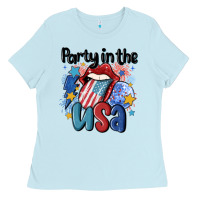 Baby Blue party in the usa Ladies Tee - MaliasSmallBusiness