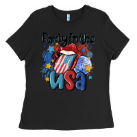 Black party in the usa Ladies Tee - MaliasSmallBusiness