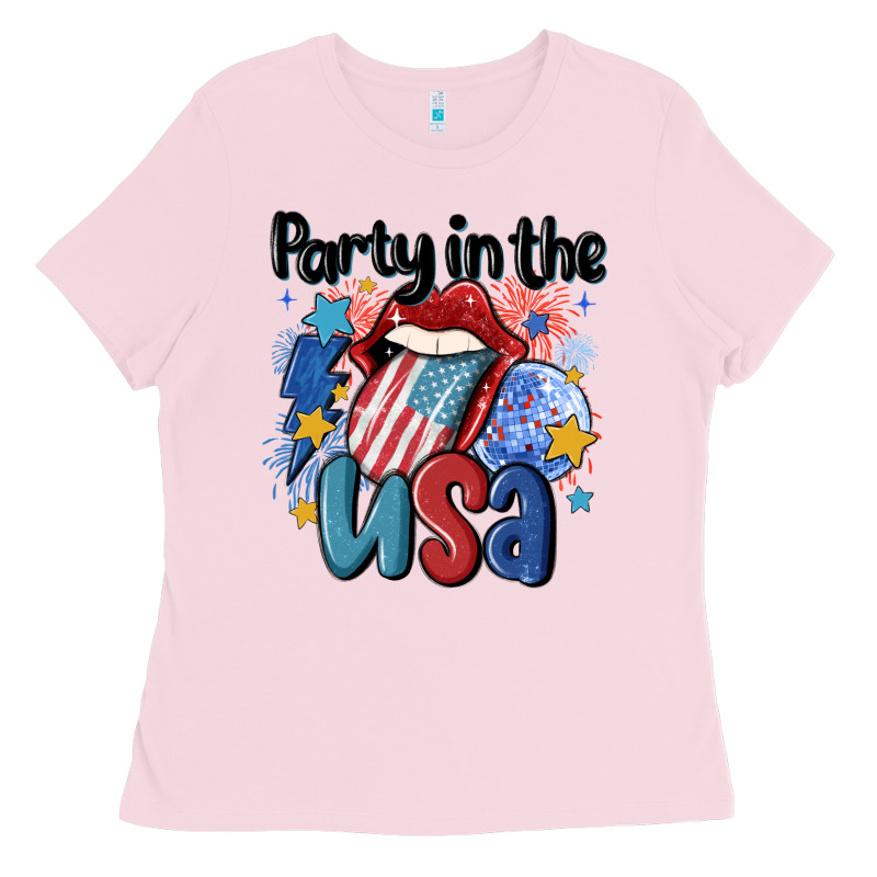 Party In The Usa Ladies Tee by MaliasSmallBusiness | Teevron