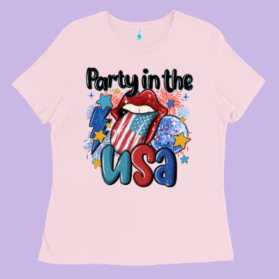 Party In The Usa Ladies Tee Designed By Maliassmallbusiness