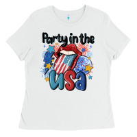 White party in the usa Ladies Tee - MaliasSmallBusiness