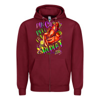 Burgundy pinch peel eat repeat mardi gras olivia Zipper Hoodie - OliviaCreatesArt