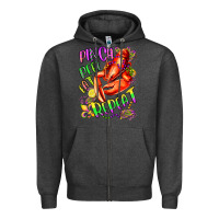 Charcoal Heather pinch peel eat repeat mardi gras olivia Zipper Hoodie - OliviaCreatesArt