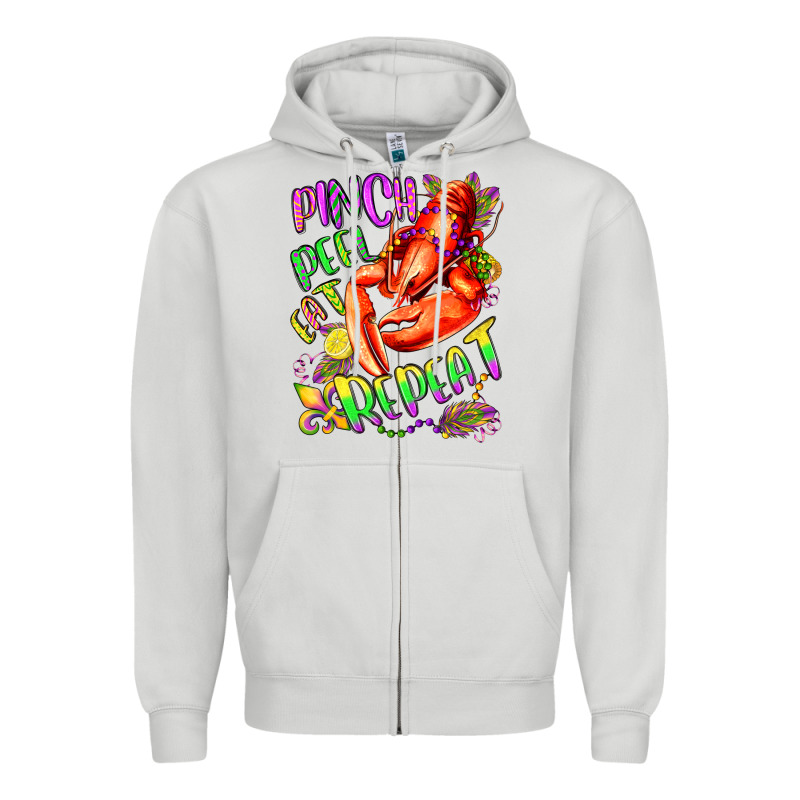Pinch Peel Eat Repeat Mardi Gras Olivia Zipper Hoodie by OliviaCreatesArt | Teevron