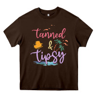 Chocolate Brown tanned and tipsy Heavy Core Tee - MaliasSmallBusiness
