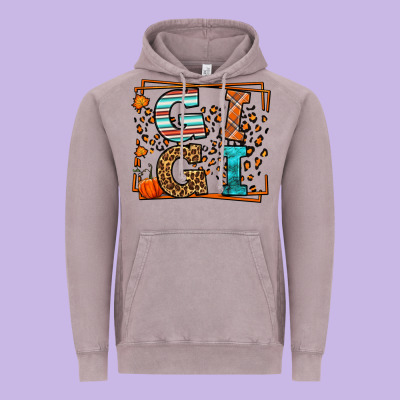 Fall Autumn Leopard Gigi Vintage Hoodie Designed By Lillyallendesigns