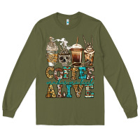 Army Green coffee makes me feel alive skeleton coffee cups Long Sleeve Tee - Jasminsmagicworld