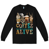 Black coffee makes me feel alive skeleton coffee cups Long Sleeve Tee - Jasminsmagicworld
