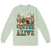 Matcha coffee makes me feel alive skeleton coffee cups Long Sleeve Tee - Jasminsmagicworld
