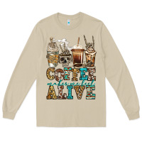 Mushroom coffee makes me feel alive skeleton coffee cups Long Sleeve Tee - Jasminsmagicworld