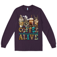 Plum coffee makes me feel alive skeleton coffee cups Long Sleeve Tee - Jasminsmagicworld