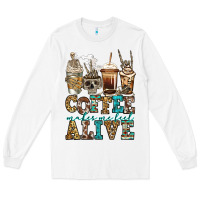 White coffee makes me feel alive skeleton coffee cups Long Sleeve Tee - Jasminsmagicworld