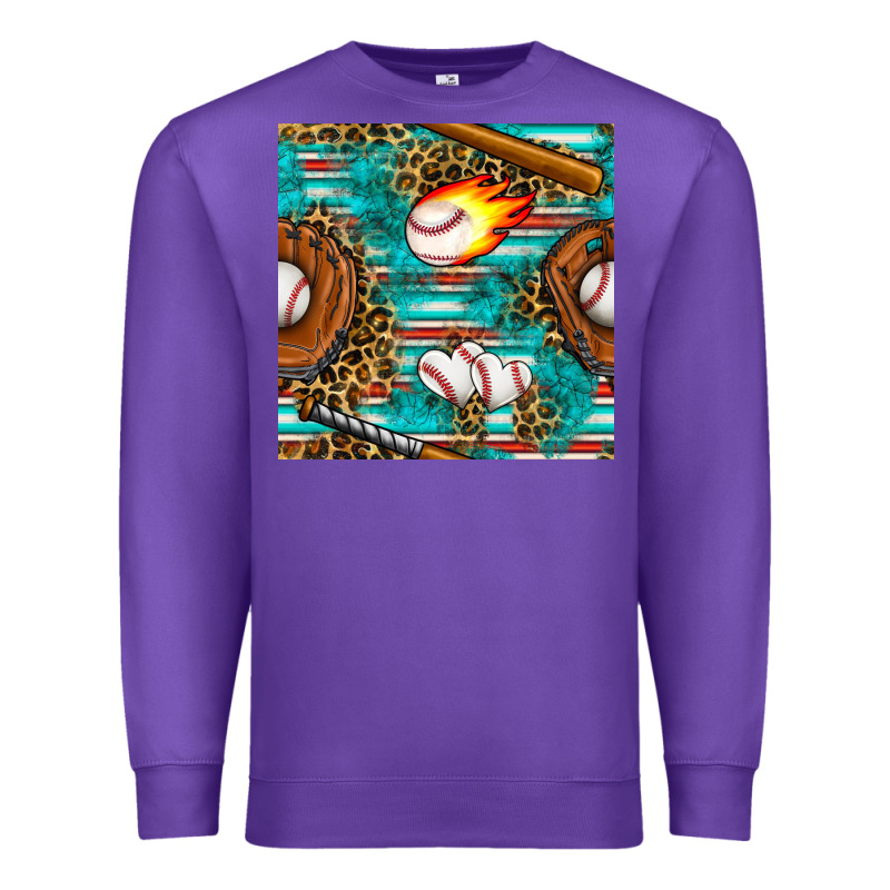 Baseball Glove And Bat With Serape Seamless Pattern Premium Sweatshirt by BundleAndBundleShop | Teevron
