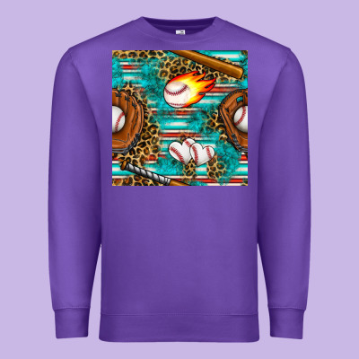 Baseball Glove And Bat With Serape Seamless Pattern Premium Sweatshirt Designed By Bundleandbundleshop