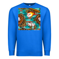 True Royal baseball glove and bat with serape seamless pattern Premium Sweatshirt - BundleAndBundleShop